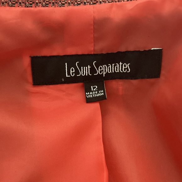 Le Suit Separates Size 12 lined blazer orange with black & cream specs. - Picture 10 of 11